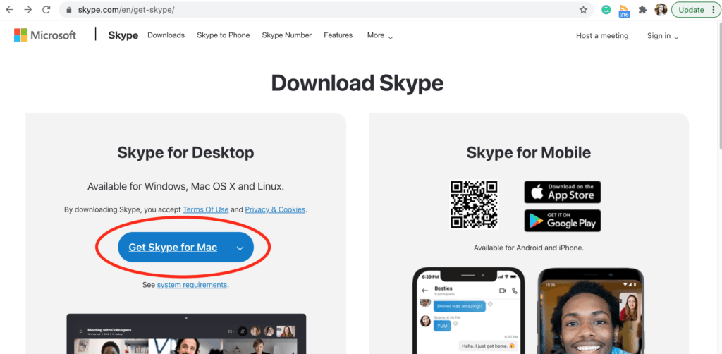 downloading skype for mac process